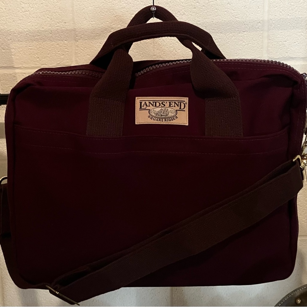 Lands' End Dark Burgundy Laptop Bag